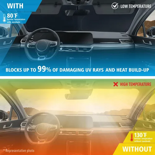 Vista 2 de Clim Art - Parasol para parabrisas de Mazda CX-5 2017-2024, plegable, personalizado, protector solar para vehículo, cubierta para parabrisas Para