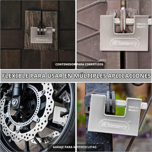 Vista 6 de WDFAACK 5 llaves Super Silver Heavy Duty Candado Cerradura para Garaje Warehouse Contenedor de envío