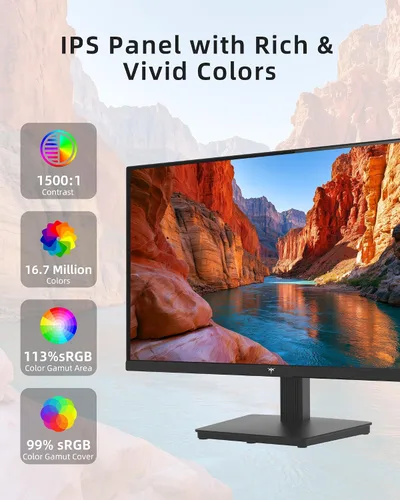 Vista 4 de KTC Monitor de computadora para juegos de 24 pulgadas 144Hz, panel FHD IPS