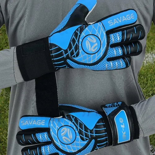 Vista 2 de K-LO Guantes de portero: Guantes de portero de fútbol Savage Rise (unisex, juvenil, niños y adultos) – Salvajes de dedos para protección Palma