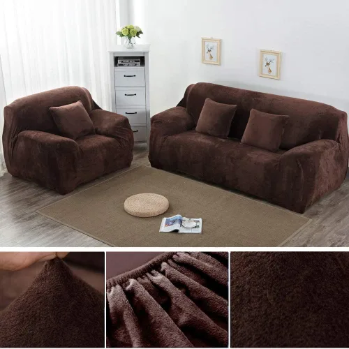 Vista 7 de ele ELEOPTION Fundas de sofá biplaza de alta elasticidad para sofá de 2 cojines, fundas de sofá biplaza para protector de muebles, juego de sofá