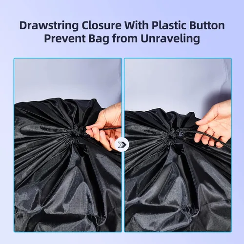 Vista 3 de Bolsa de lavandería de viaje extra grande con cierre de cordón, bolsas de almacenamiento de mantas de 130 litros, lavable a máquina, bolsa