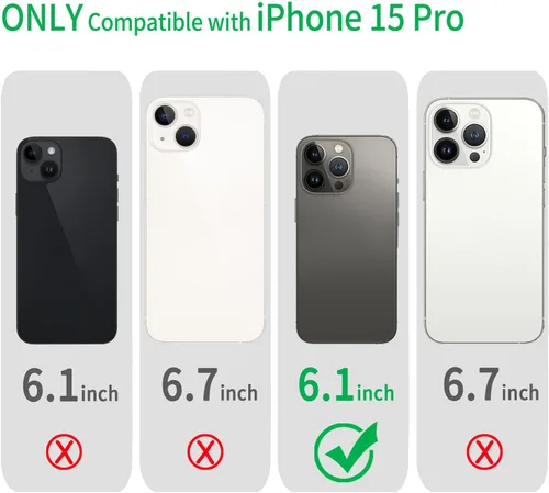 Vista 2 de JJGoo Funda transparente compatible con iPhone 15 Pro, funda de teléfono de TPU suave y transparente, a prueba de golpes, funda delgada para Negro