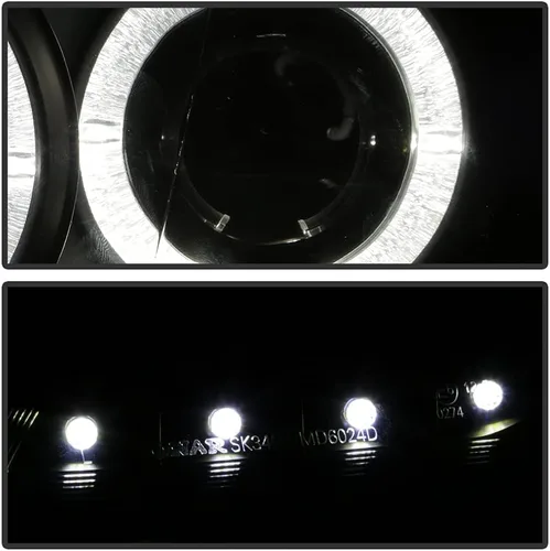 Vista 7 de ACANII - Para [modelo halógeno solamente] 2003-2006 Mazda 6 LED Halo DRL carcasa negra proyector faros delanteros izquierdo+derecho