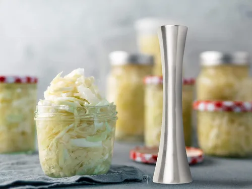 Vista 4 de Farm to Table Tamper de acero inoxidable/chucrut/Kimchee Pounder Tamper, 10" Kraut Pounder Sauerkraut Making Essential Durable Stainless Steel
