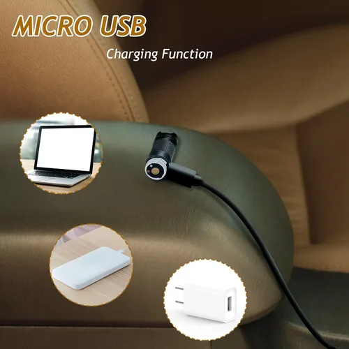 Vista 4 de Mini Linterna Llavero con Micro USB Recargable, Linterna Pequeña con Brillo que Puede Alcanzar hasta 200 Lúmenes para Antorcha EDC
