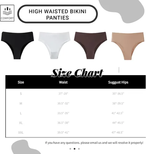 Vista 6 de linsgbpo Ropa interior sin costuras para mujer, ropa interior de bikini atrevida, ropa interior cómoda, paquete de 4 unidades (S-XXL)