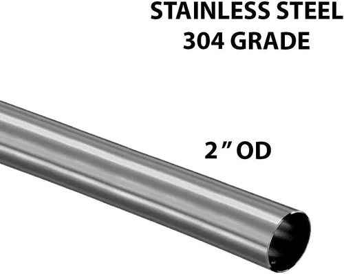Vista 2 de Tubo de acero inoxidable cepillado de grado 304 de 2 "OD - 24" de largo - calibre 16 (pedido personalizado)