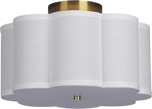 Vista 9 de Vexagyle Lámpara de techo moderna de montaje empotrado, lámpara de guardería de 3 luces con pantalla de tela blanca tipo pétalo, lámpara de techo