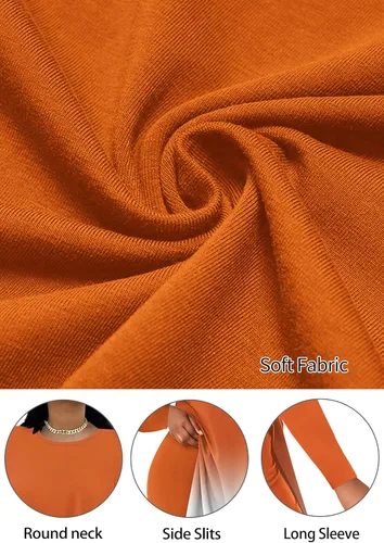 Vista 6 de AOMONI Conjunto de 2 piezas para mujer, túnica de manga larga, conjuntos de entrenamiento degradados