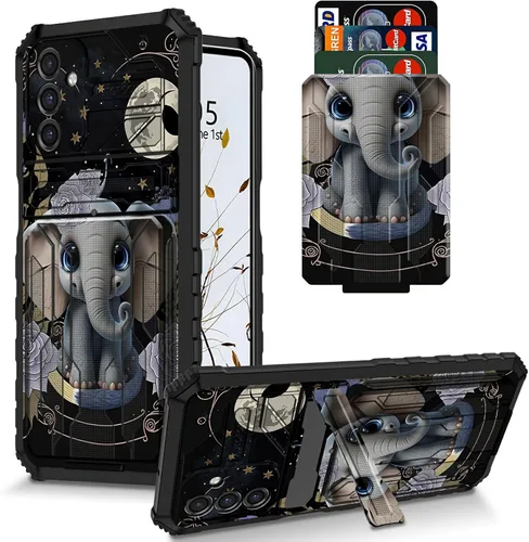 Vista 63 de Funda para Galaxy S21 FE 5G 2022 con soporte, funda de doble capa de policarbonato duro de TPU suave, estampado de vaca, estampado animal