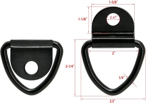 Vista 3 de 12 Piezas de Anclajes de Amarre de Anillo en V de 2" de Diámetro de Acero Anclaje de Anillo en V de Perno para Remolque para Remolque, Carga