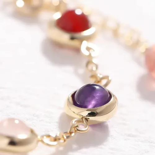 Vista 4 de Pulsera de cristal curativo hecha a mano para niñas y mujeres