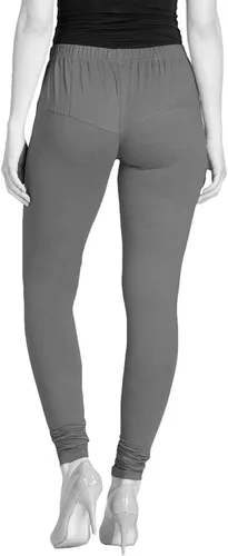 Vista 4 de ladyline Leggings Churidar elásticos de algodón para mujer Extra largos de longitud completa de cintura alta Talla regular y grande Pantalones