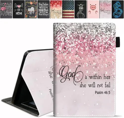 Vista 24 de Funda para tableta Amazon Fire HD 10/Fire HD 10 Plus (11ª generación, versión 2021), con cita inspiradora de «Be a Flamingo in a Flock», funda