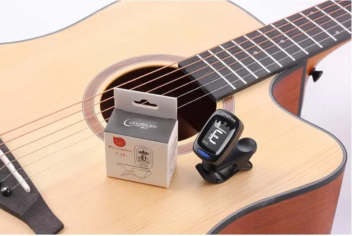 Vista 3 de AXLOFO® Afinador de guitarra con clip para todos los instrumentos, ukelele, guitarra, bajo, mandolina, violín, banjo, pantalla LCD, rotación de 360