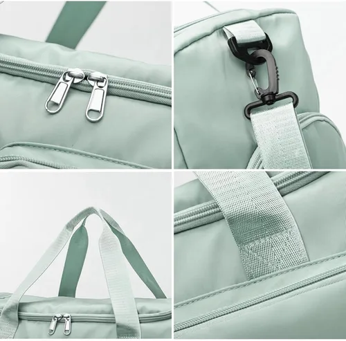 Vista 5 de Suruid Bolsa de gimnasio deportiva con compartimento para zapatos, bolsa de viaje con bolsillo separado seco y húmedo para hombres y mujeres, bolsa