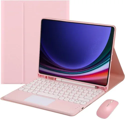 Vista 8 de Funda de teclado para Samsung Galaxy Tab A8 de 10.5 pulgadas 2022 - Trackpad multitáctil, funda desmontable con teclado inalámbrico para tableta
