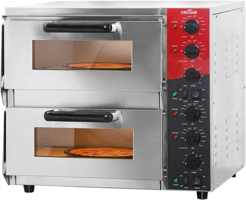 Vista 2 de Hot Dog - Horno eléctrico para pizza con 7 rodillos y doble cubierta comercial de 16 pulgadas