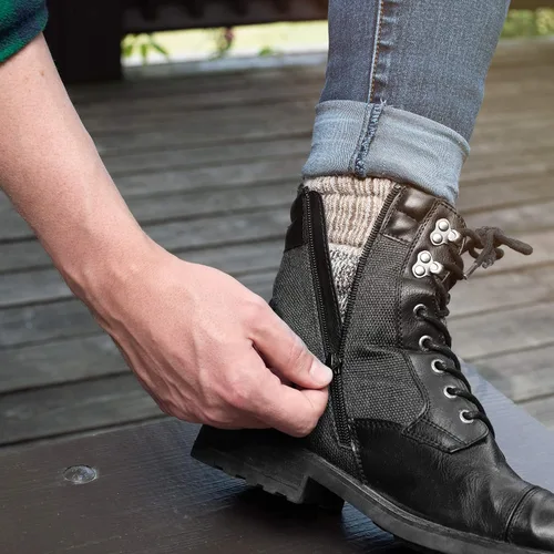 Vista 6 de Calcetines de lana de alpaca para hombres y mujeres, pesados, extragruesos, cálidos, Therma Crew para invierno y exteriores, para botas de caza