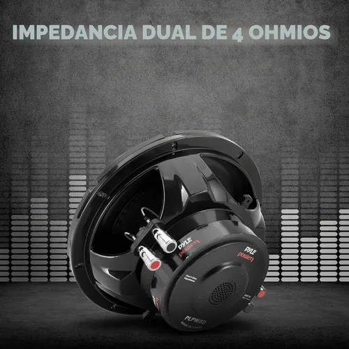 Vista 5 de Altavoz de graves de 4 ohmios doble de 1000 W y 10 pulgadas Pyle, 8" (20 cm)