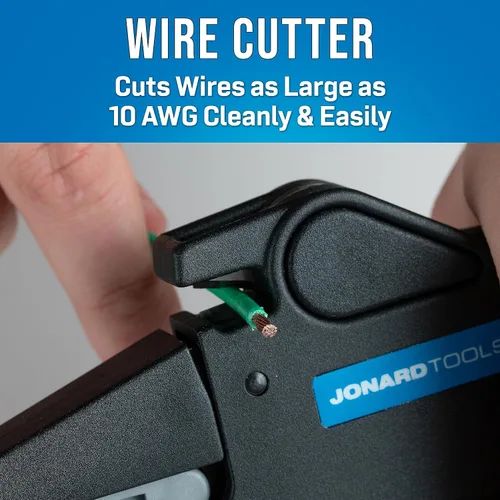 Vista 4 de Jonard Tools WSA-1024 Pelacables automático autoajustable de grado profesional y cortador Pro para cable sólido y trenzado de 10-24 AWG