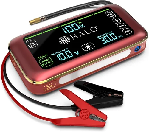 Vista 16 de HALO Bolt AIR Touch 1500A Jump Starter, Air Compressor, Power Bank, LED Light, Black