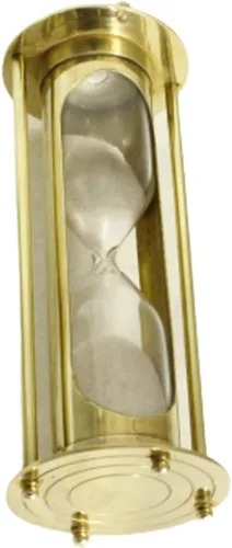Vista 4 de The RELIC House - Temporizador de arena náutico con reloj de arena de latón, elegante reloj de cristal de hora, decoración temática náutica