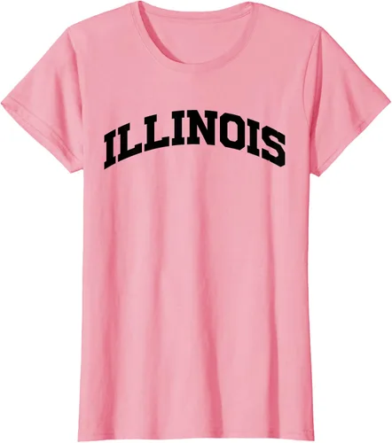 Vista 16 de Illinois Gift - Camiseta de diseño deportivo con texto universitario, gris, S