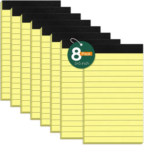 Vista 15 de Paquete de 8 blocs de notas de 4 x 6 pulgadas, mini bloc legal blanco, bloc de notas pequeñas, bloc de notas de papel rayado universitario, blocs