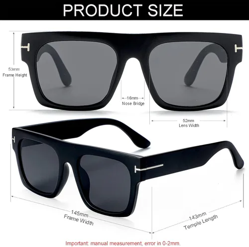 Vista 3 de NIDOVIX Gafas de sol cuadradas clásicas vintage para hombres y mujeres marco grande retro de los años 70 protección UV400