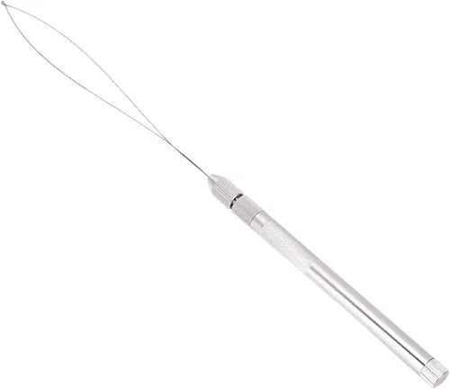 Vista 7 de Herramienta de rastas, mango de aluminio, herramienta de enclavamiento de aguja de gancho de tejido, aguja de gancho de tejido, enhebrador de bucle