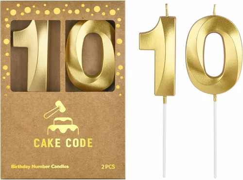 Vista 28 de Velas de cumpleaños de oro con diamantes de 2.76 pulgadas, velas de números dorados, velas de números de pastel, celebración de fiesta