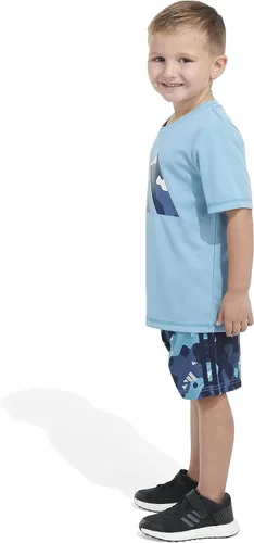 Vista 5 de adidas boys Short Sleeve T-shirt and Poly Shorts 2-piece Set