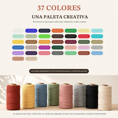 Vista 2 de Cuerda de macramé de 0.079 in x 220 yardas (656 pies), cuerda de algodón natural para colgar en la pared, ganchos de plantas, manualidades Verde