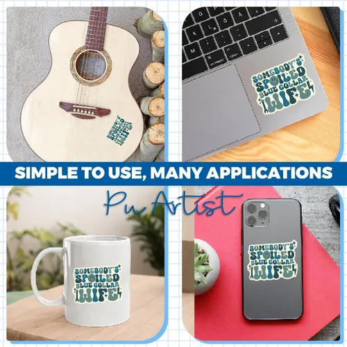Vista 5 de Somebody s Spoiled Blue Collar Wife Sticker Blue Collar Wife Spoiled Wife Collar Esposa Divertida Etiqueta de vinilo troquelado para coche, laptop