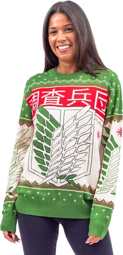 Vista 4 de Attack on Titan 4 Kanji and Swords Ugly Christmas Sweater