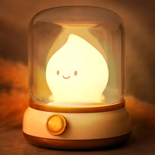 Vista 10 de WANIDEA Chibi Flame - Juego de 2 lámparas de noche, estilo anime, adorables y acogedoras, retro, recargable, para decoración, accesorios de Amarillo