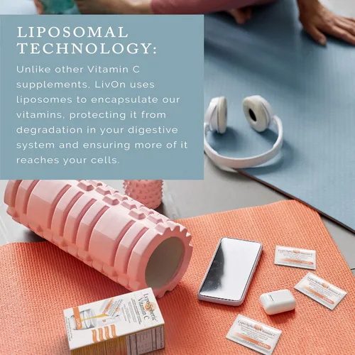 Vista 3 de LivOn Laboratories Lypo–Spheric Liposomal Vitamina C 1000mg 30 paquetes – Sin azúcar, apoyo inmunológico, a base de plantas – Fácil de tragar
