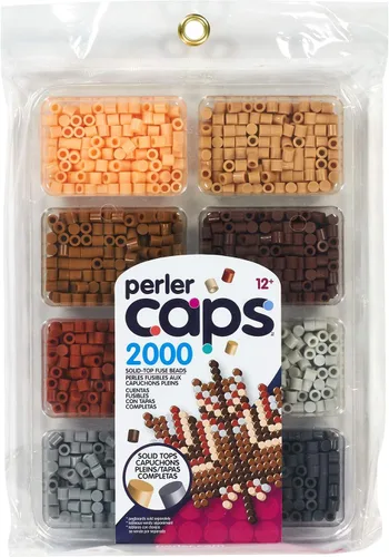 Vista 5 de Perler Bandeja de cuentas con tapas de colores brillantes, 2000 piezas