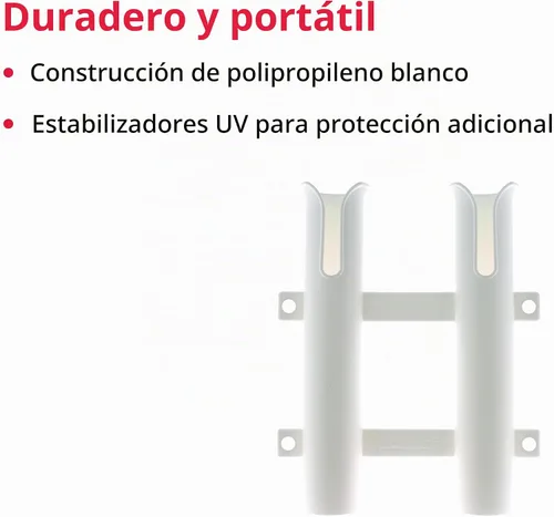Vista 3 de SeaSense Soporte para caña de pescar de 2 estantes para tu barco, pontón, garaje - Práctico almacenamiento para cañas de pescar, alicates, cuchillos