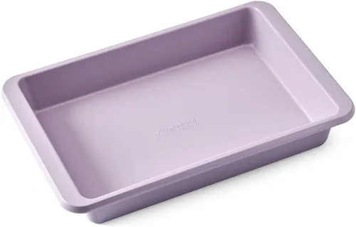 Vista 6 de KitchenAid Molde antiadherente de acero aluminizado, apto para lavavajillas, agave, 9 x 13 pulgadas