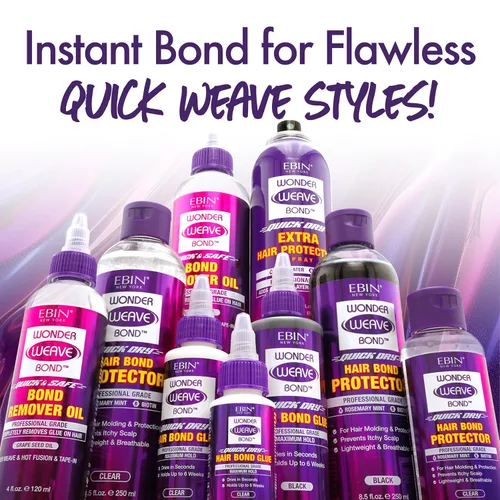Vista 6 de EBIN NEW YORK Wonder Weave Bond - Pegamento para el cabello, color negro, 1