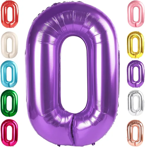 Vista 26 de Globos del números 0 de 40 pulgadas para formar los números 10, 20, 30, 40, 50, 60, 70, 80, 90, 100, para decoración de cumpleaños, bodas, eventos