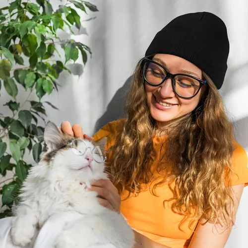 Vista 66 de American Trends Gorro para hombre y mujer, gorro de punto suave y lindo con diseño de calavera