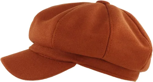 Vista 2 de Gisdanchz Boina de lana con visera para mujer, gorra de taxista para invierno Marrón