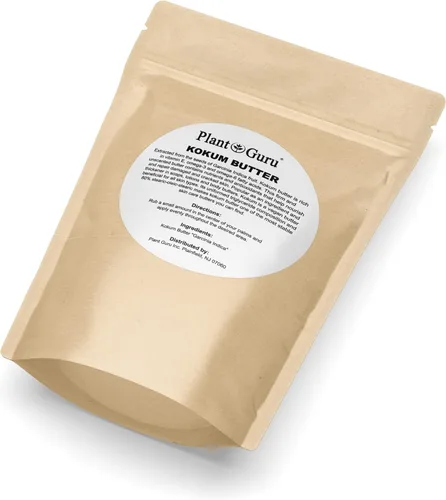 Vista 3 de Mantequilla Kokum cruda de 8 onzas. Barra 100% pura natural, ideal para hidratar piel, cuerpo y cabello, cremas de bricolaje, bálsamos, lociones