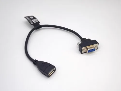 Vista 5 de Elecbee DB9 hembra a USB2.0 cable de alimentación hembra 0.2M, utilizado en aplicaciones informáticas e industriales para transferencia de datos