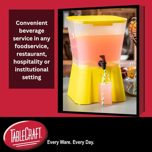 Vista 4 de TableCraft 955 Beverage Dispenser, Polypropylene Plastic, Non-Insulated, 3-Gallon Capacity, 7" Faucet Clearance, Durable Build, Easy Dispensing