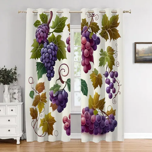 Vista 203 de Cortinas opacas de poliéster multicapa para cafetería, con diseño de diamantes, 2 unidades, 26 x 24 pulgadas
